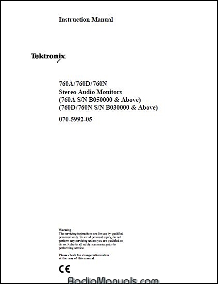 Tektronix 760A 760D 760N Instruction Manual Tektronix 760A 760D 760N Instruction Manual